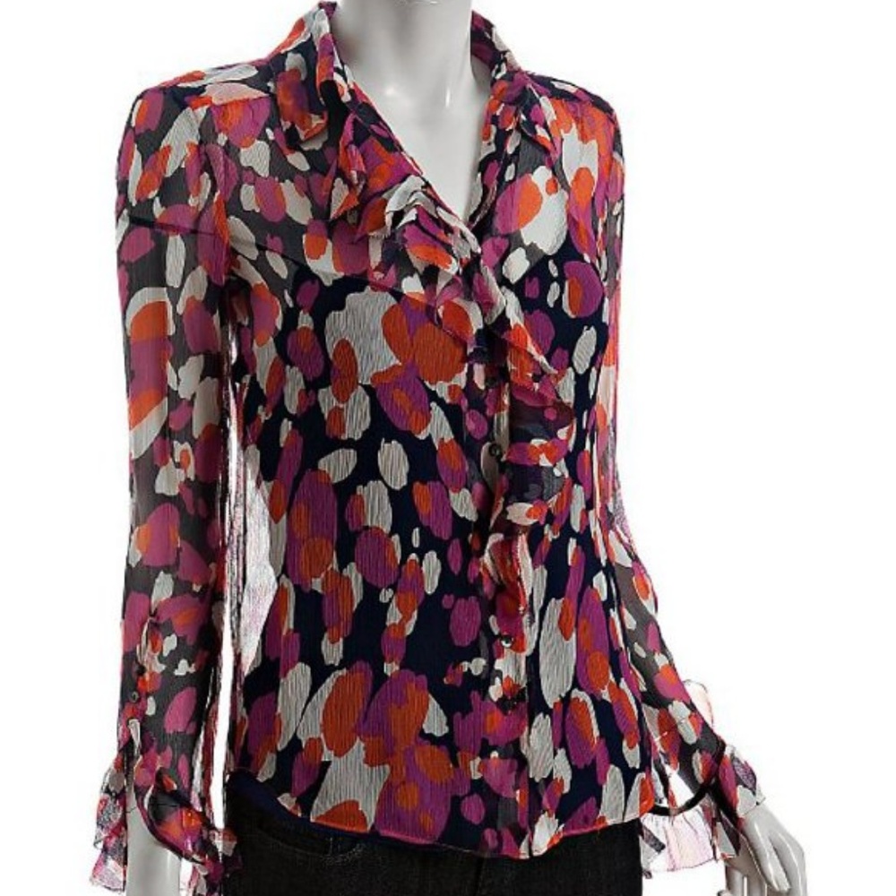 DvF TIMMY FALLING RAIN TOP BLOUSE - US 0